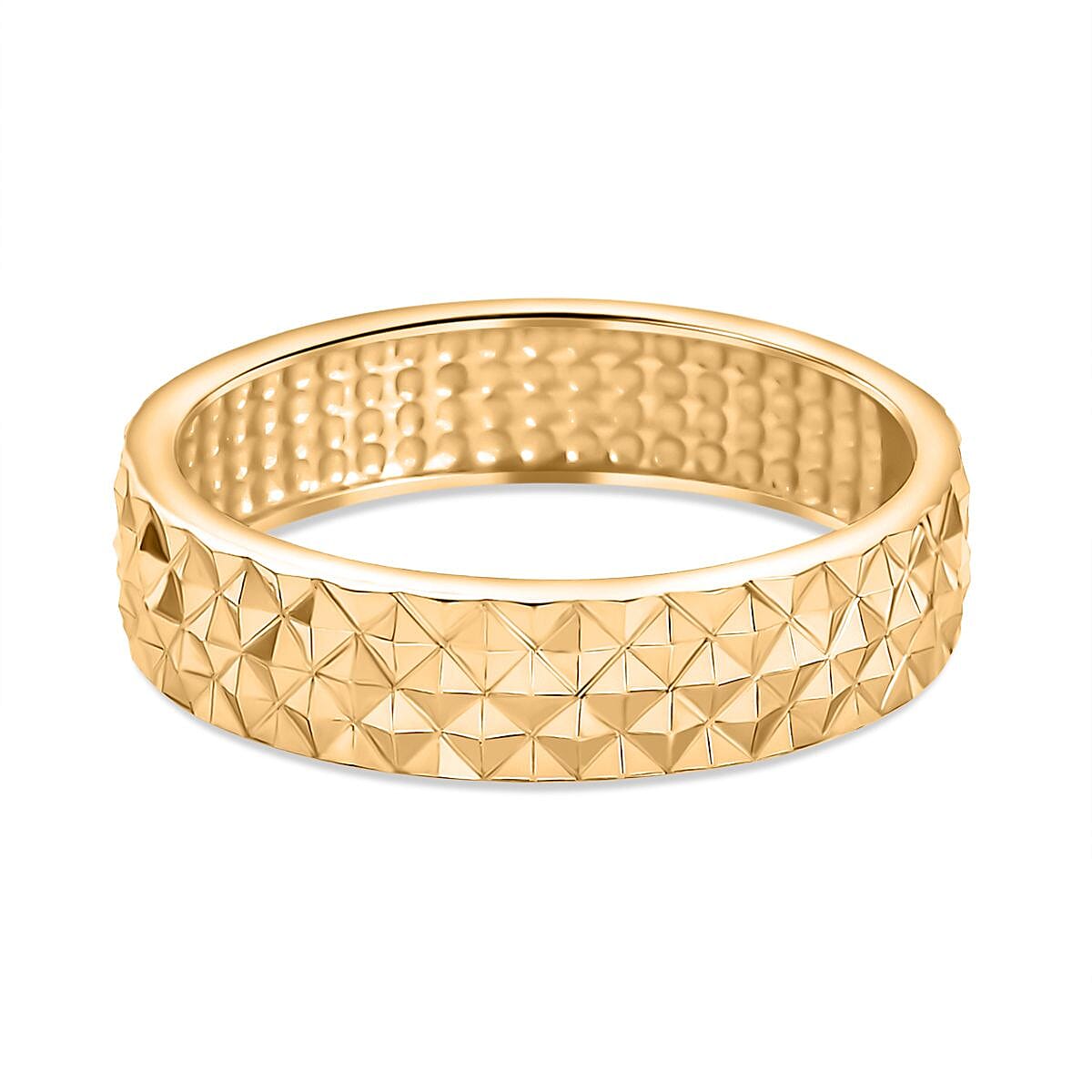 14K Gold Overlay Sterling Silver Diamond Cut Band Ring 7862661 0