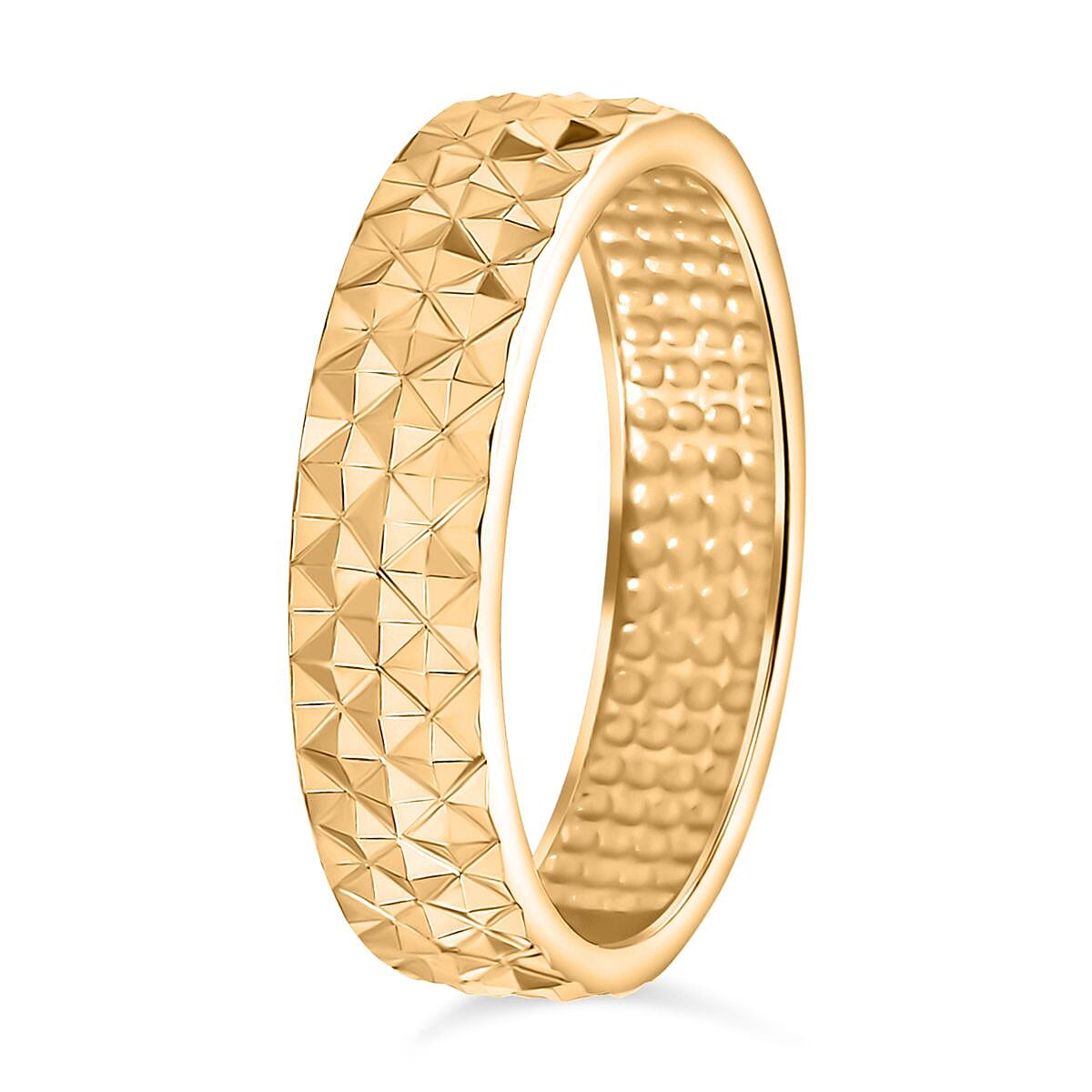 14K Gold Overlay Sterling Silver Diamond Cut Band Ring 7862661 3