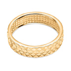 14K Gold Overlay Sterling Silver Diamond Cut Band Ring