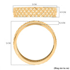14K Gold Overlay Sterling Silver Diamond Cut Band Ring
