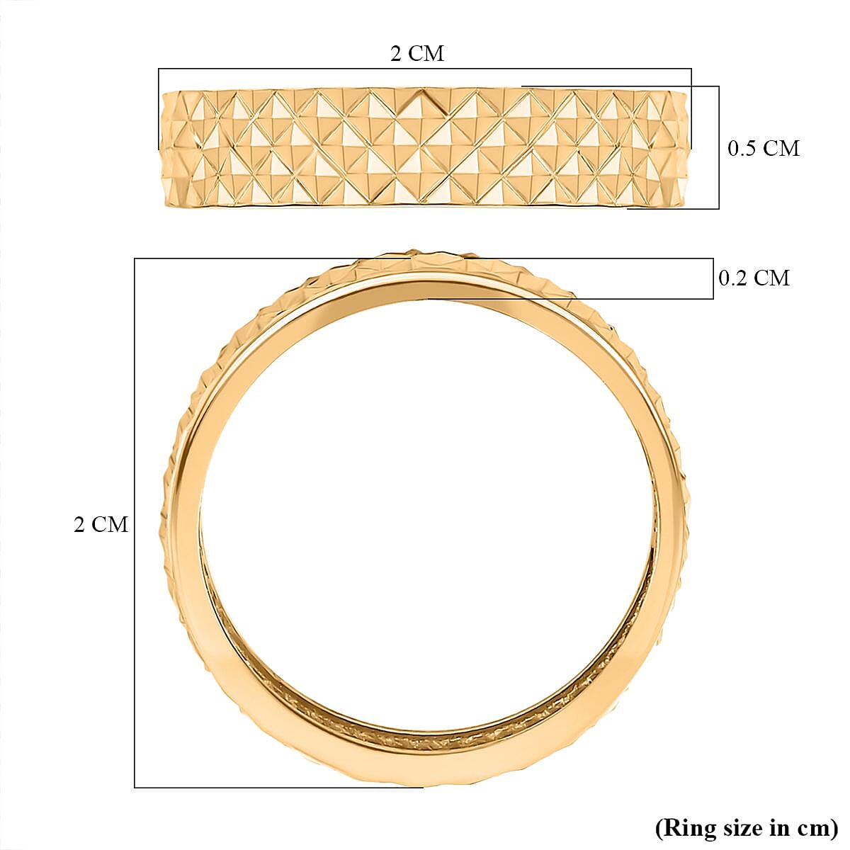 14K Gold Overlay Sterling Silver Diamond Cut Band Ring 7862661 5