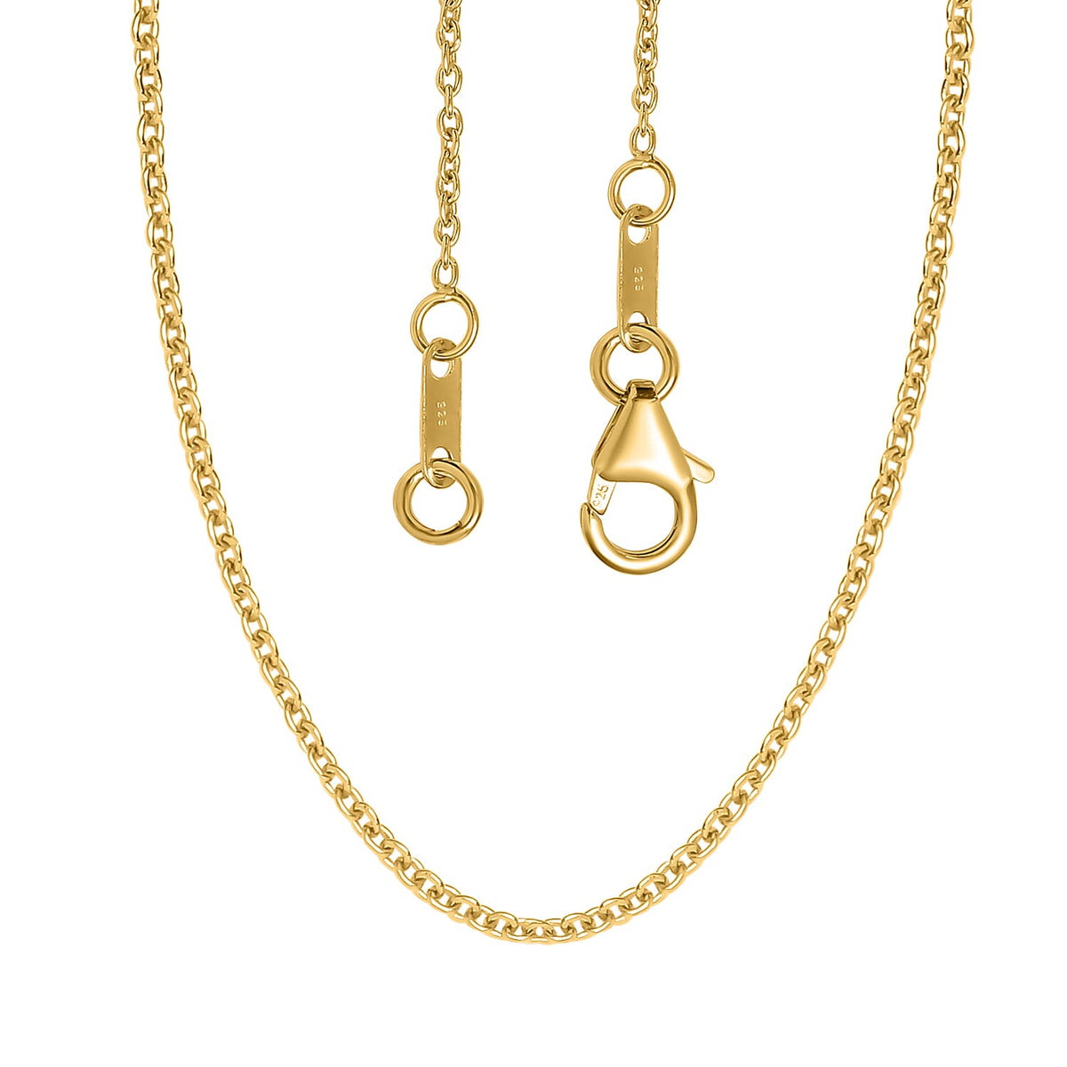 18K Vermeil  Yellow Gold Plated  Chain (Size 20) with Lobster Clasp 3750076 6