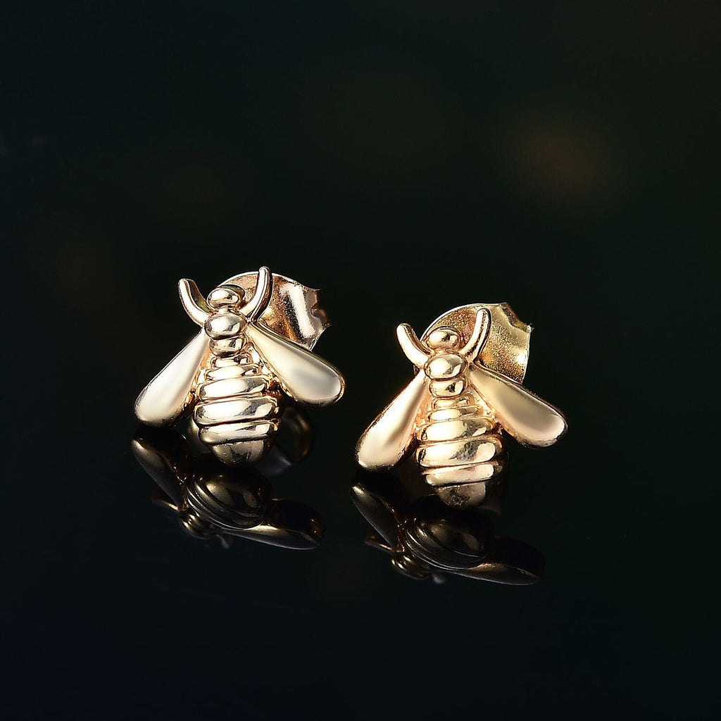 14K Gold Overlay Sterling Silver Earring with Push Back