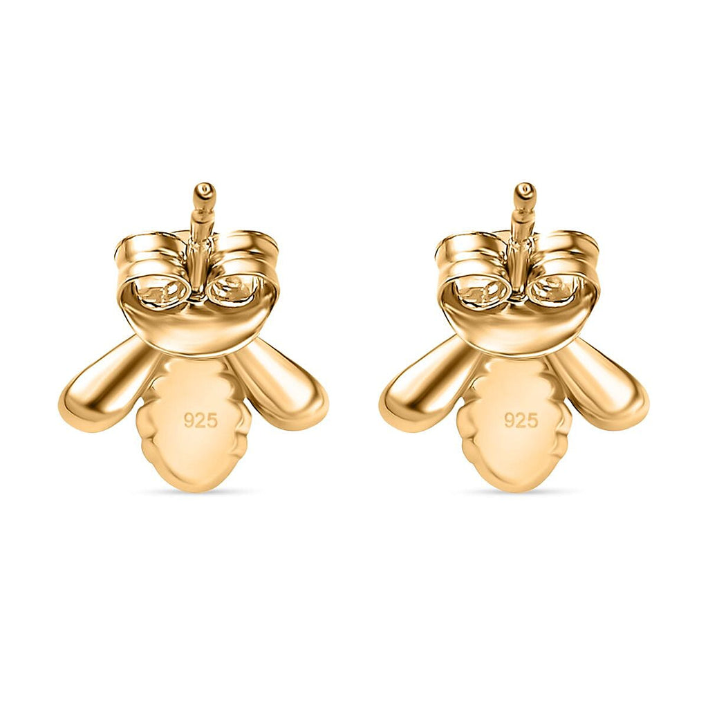 14K Gold Overlay Sterling Silver Earring with Push Back