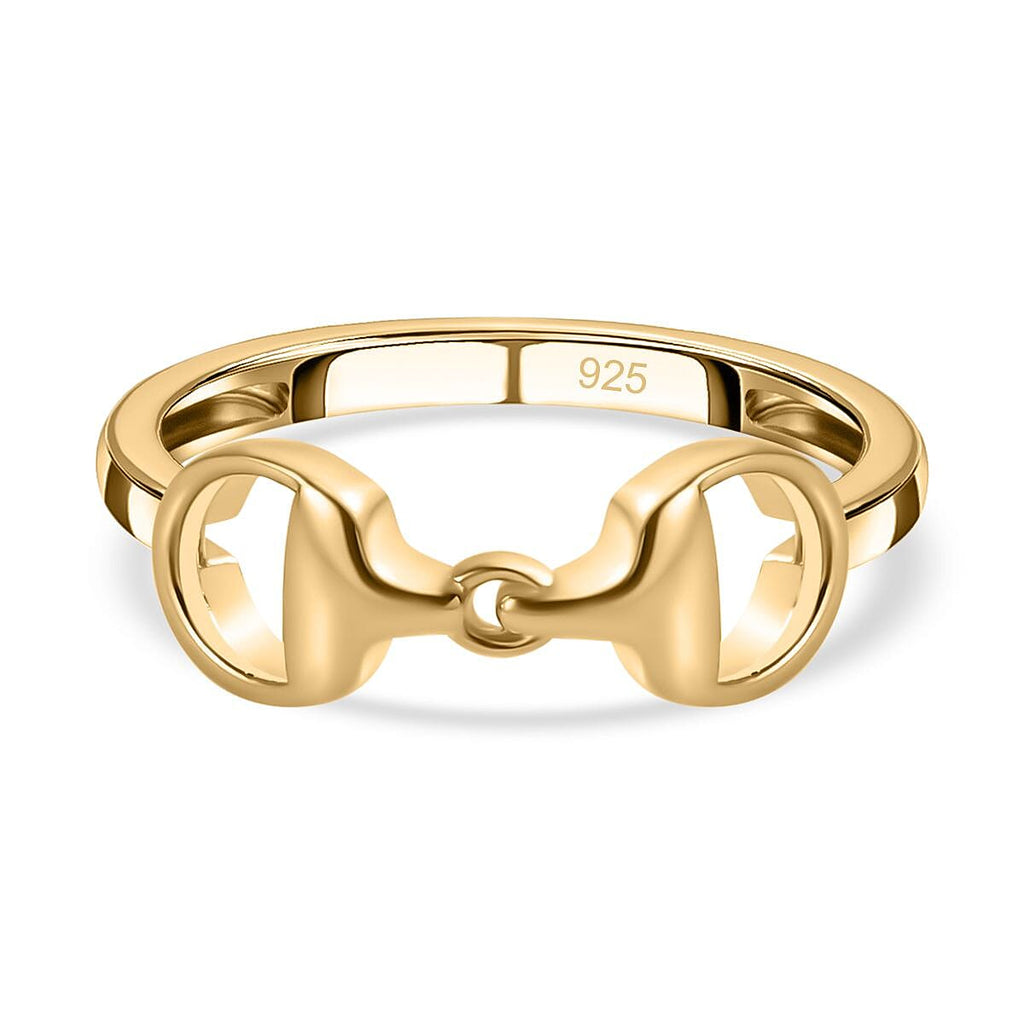 14K Gold Overlay Sterling Silver Snaffle Ring