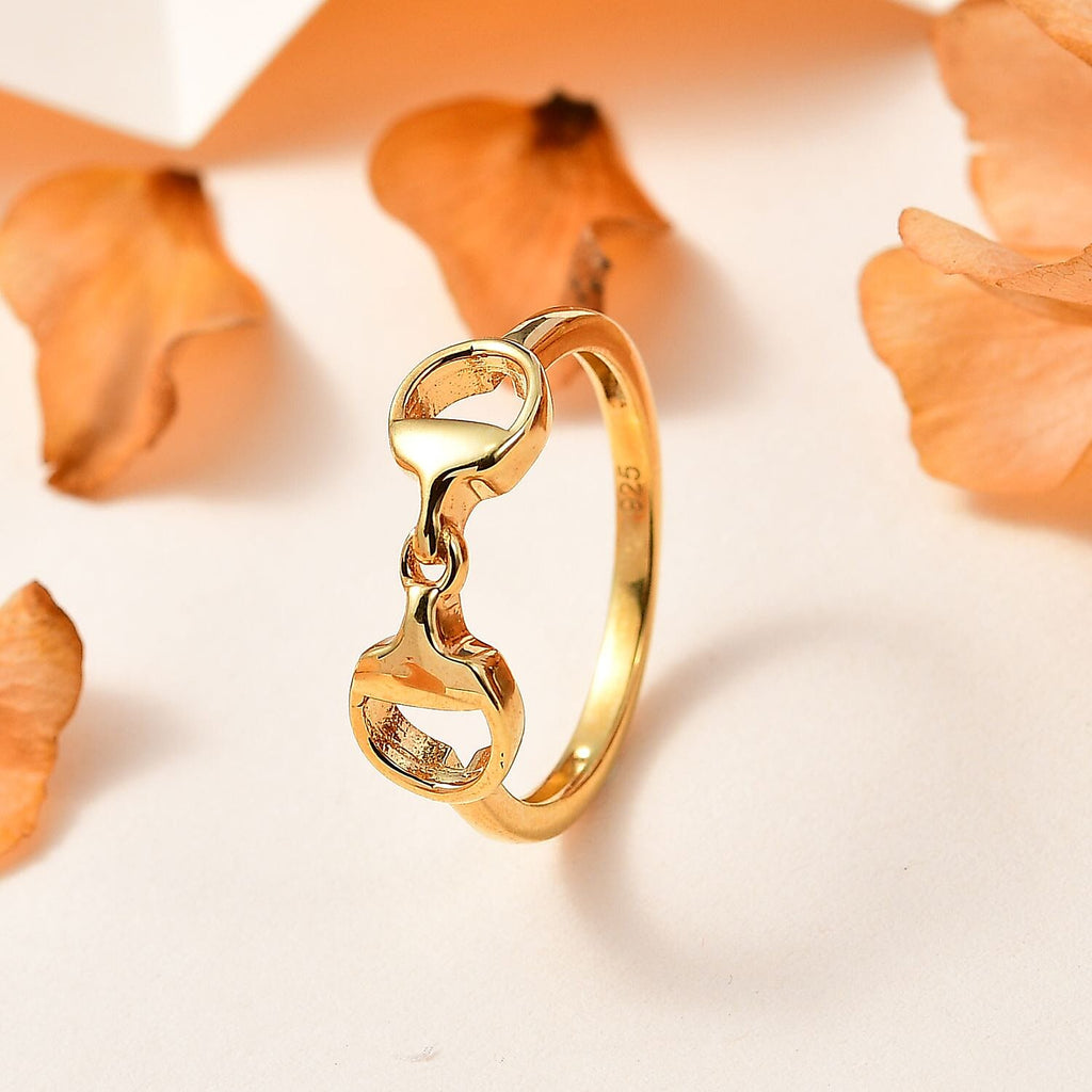 14K Gold Overlay Sterling Silver Snaffle Ring