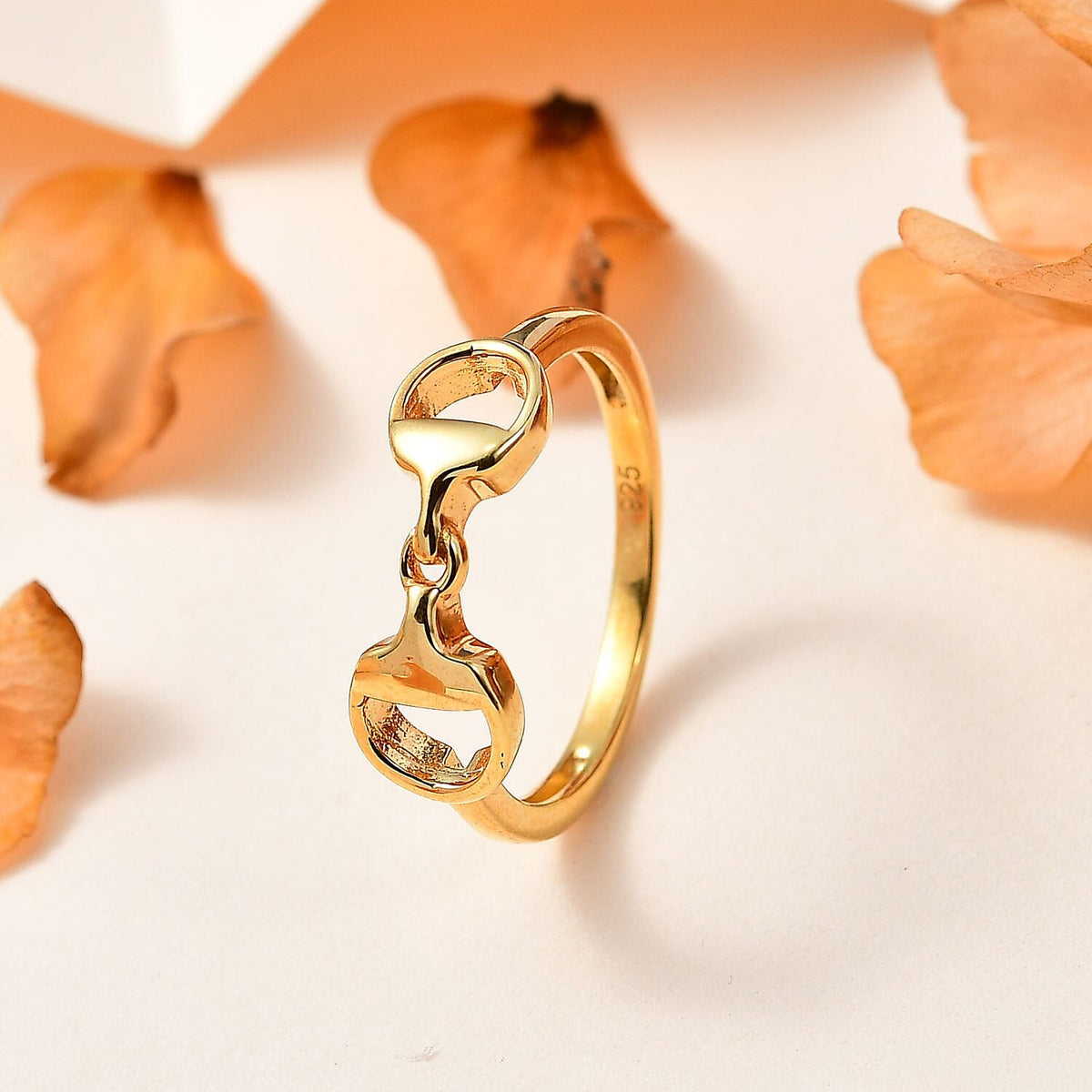 14K Gold Overlay Sterling Silver Snaffle Ring 7723328 1