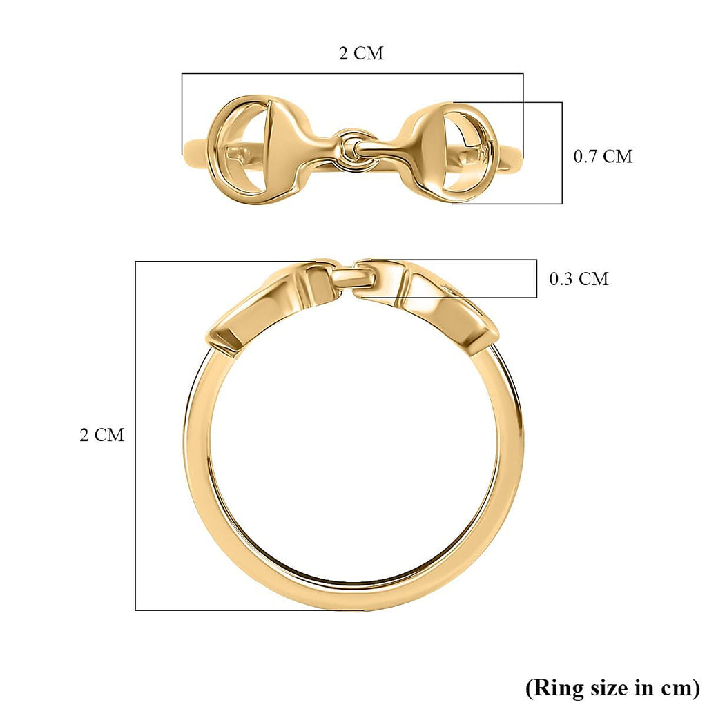 14K Gold Overlay Sterling Silver Snaffle Ring