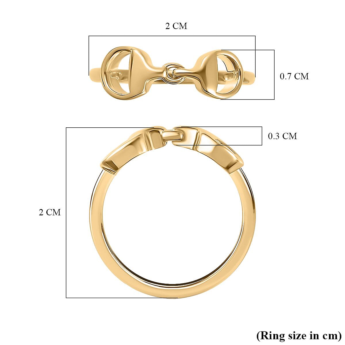 14K Gold Overlay Sterling Silver Snaffle Ring 7723328 5