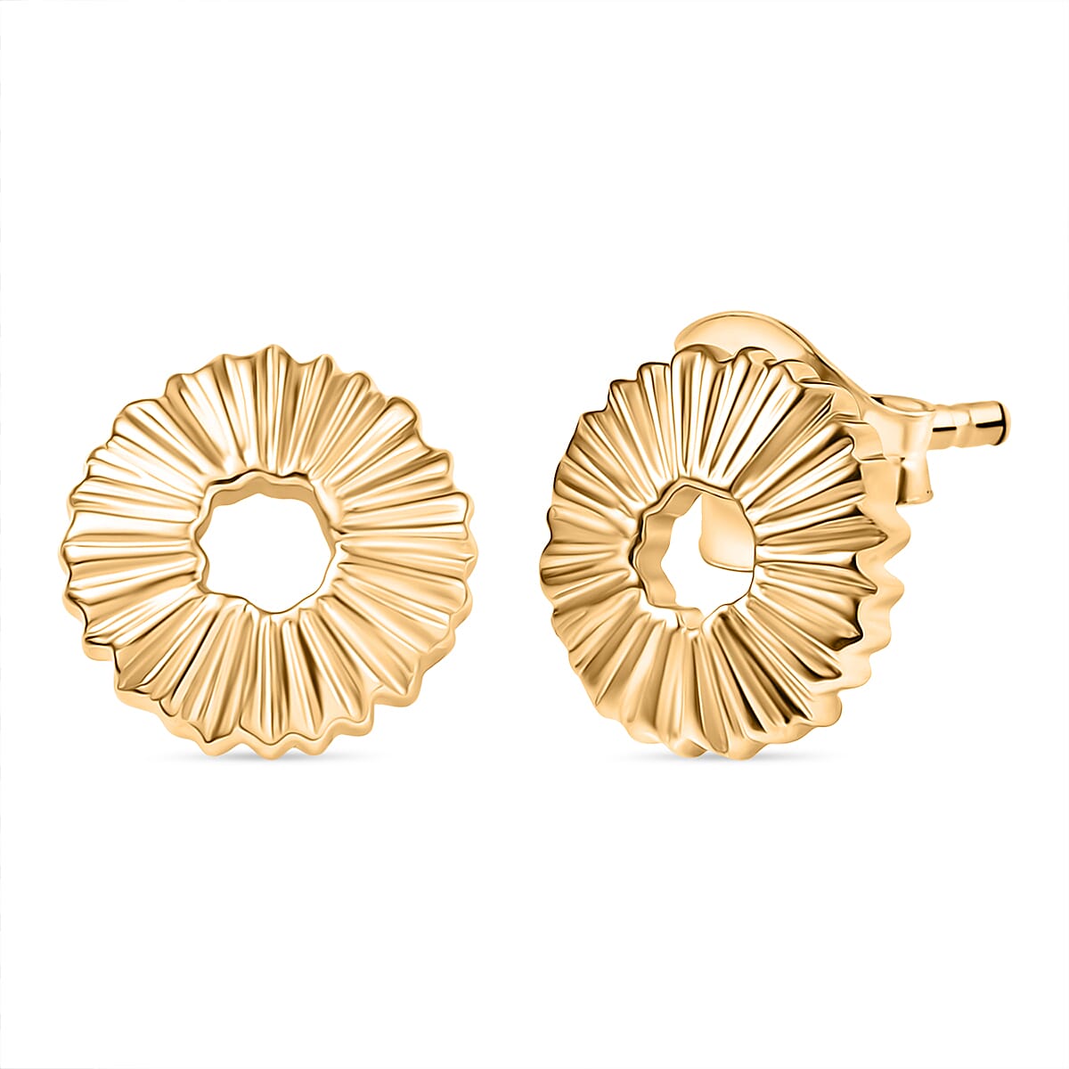Designer Closeout - 14K Gold Overlay Sterling Silver Earrings with Push Back 8086974 0