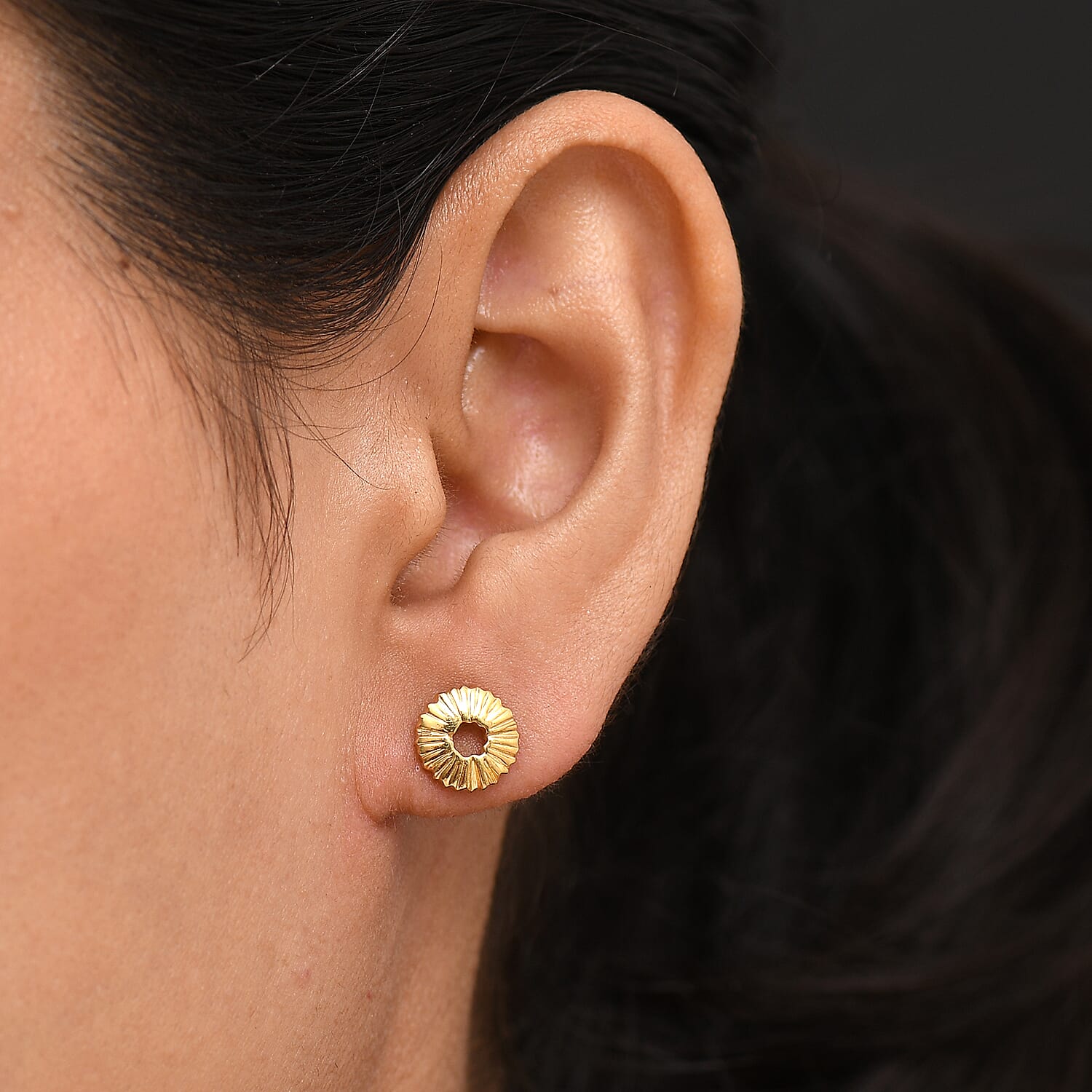 Designer Closeout - 14K Gold Overlay Sterling Silver Earrings with Push Back 8086974 3