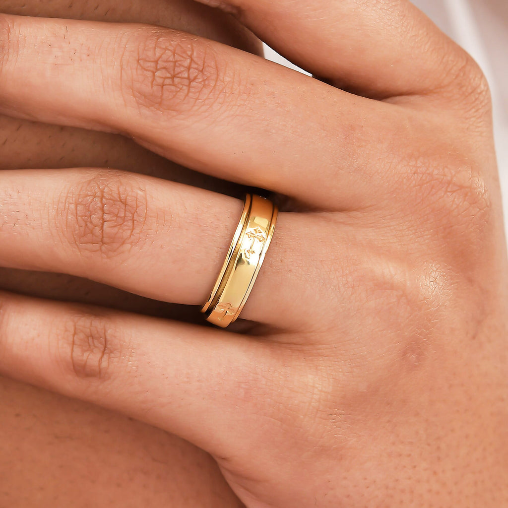 Cross Spinner Ring in 14K Gold Overlay Sterling Silver
