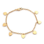 14K Gold Overlay Sterling Silver Beads Bracelet (Size 7.5), Silver Wt 5.50 Gms