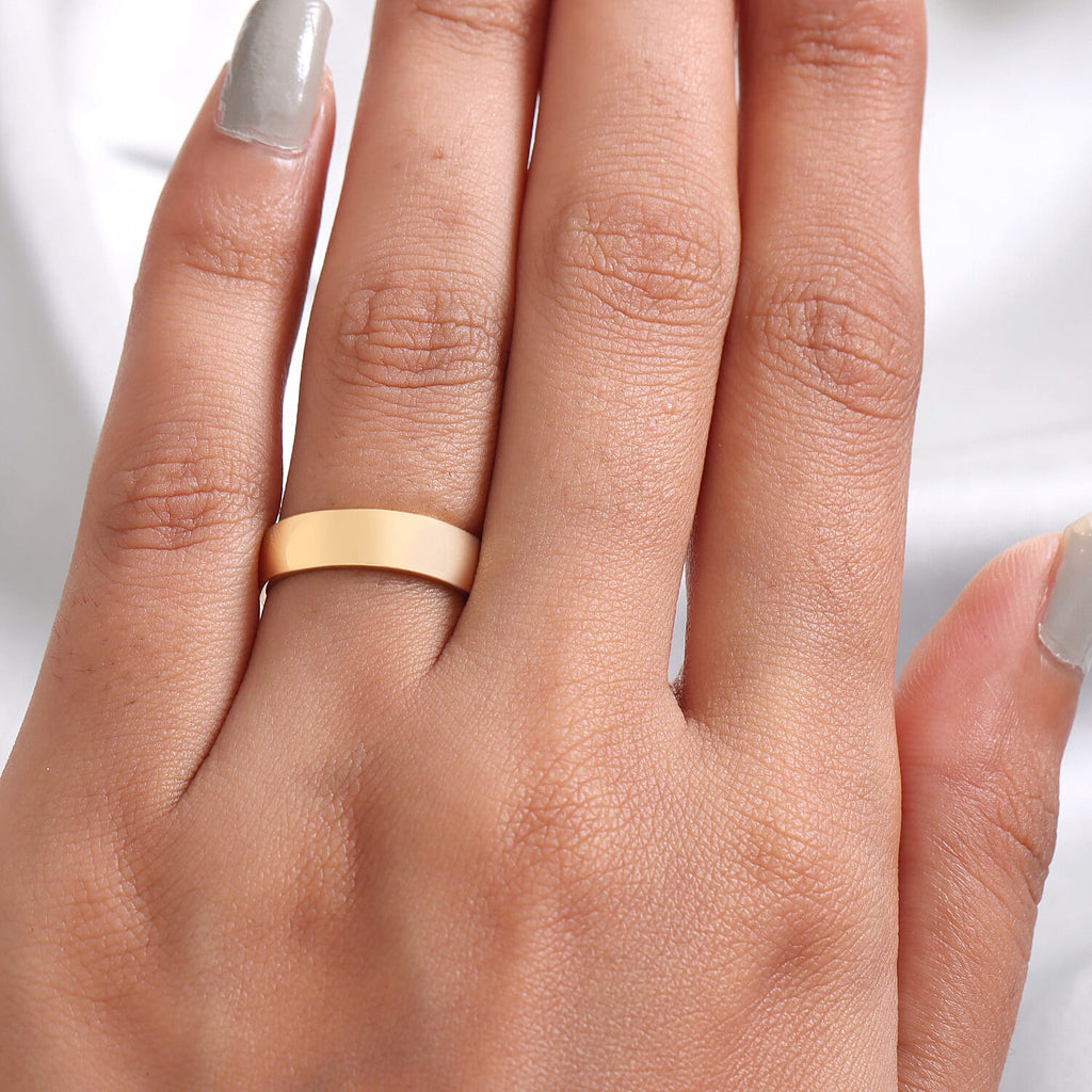 14k Gold Overlay Sterling Silver Band Ring