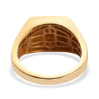 14K Gold Overlay Sterling Silver Square Signet Ring