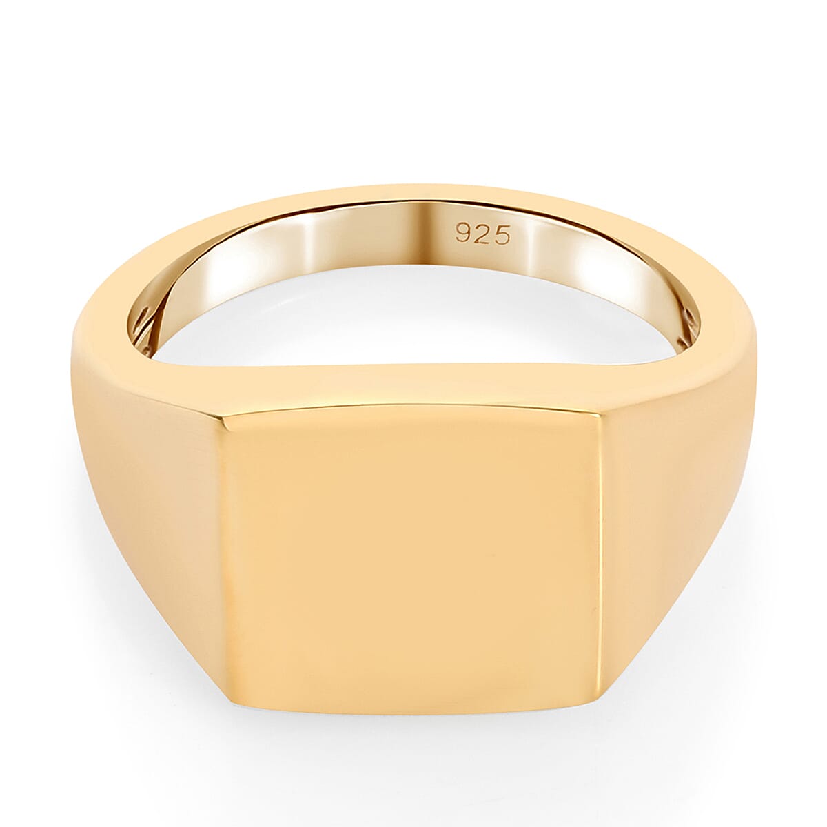 14K Gold Plated Sterling Silver Square Signet Ring 3628393 7