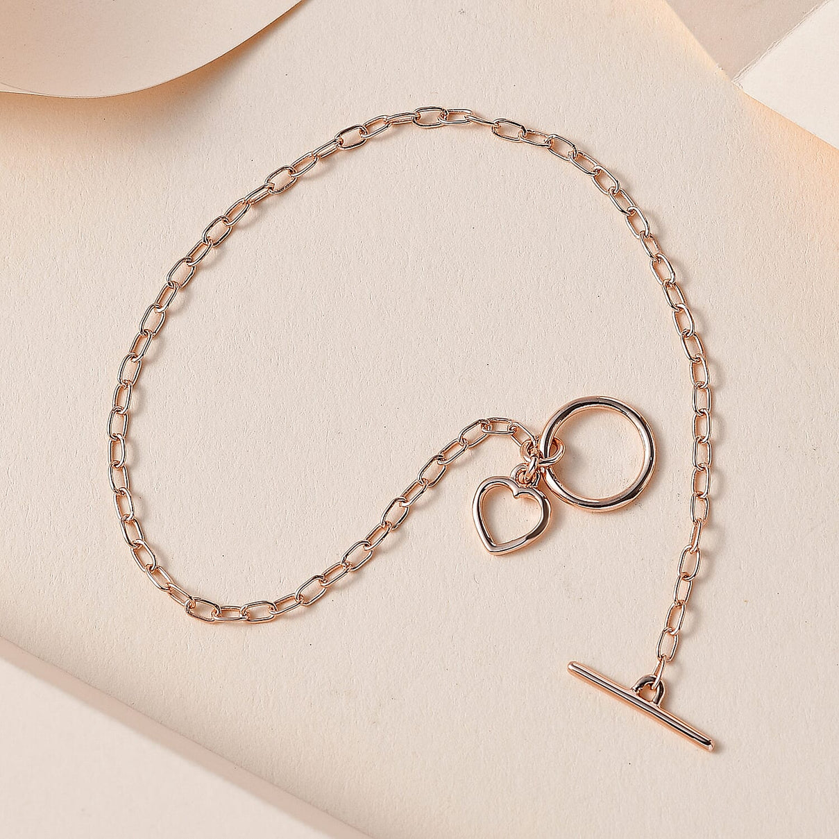 14K Rose Gold Overlay Sterling Silver Bracelet (Size - 7.5) 7533042 2