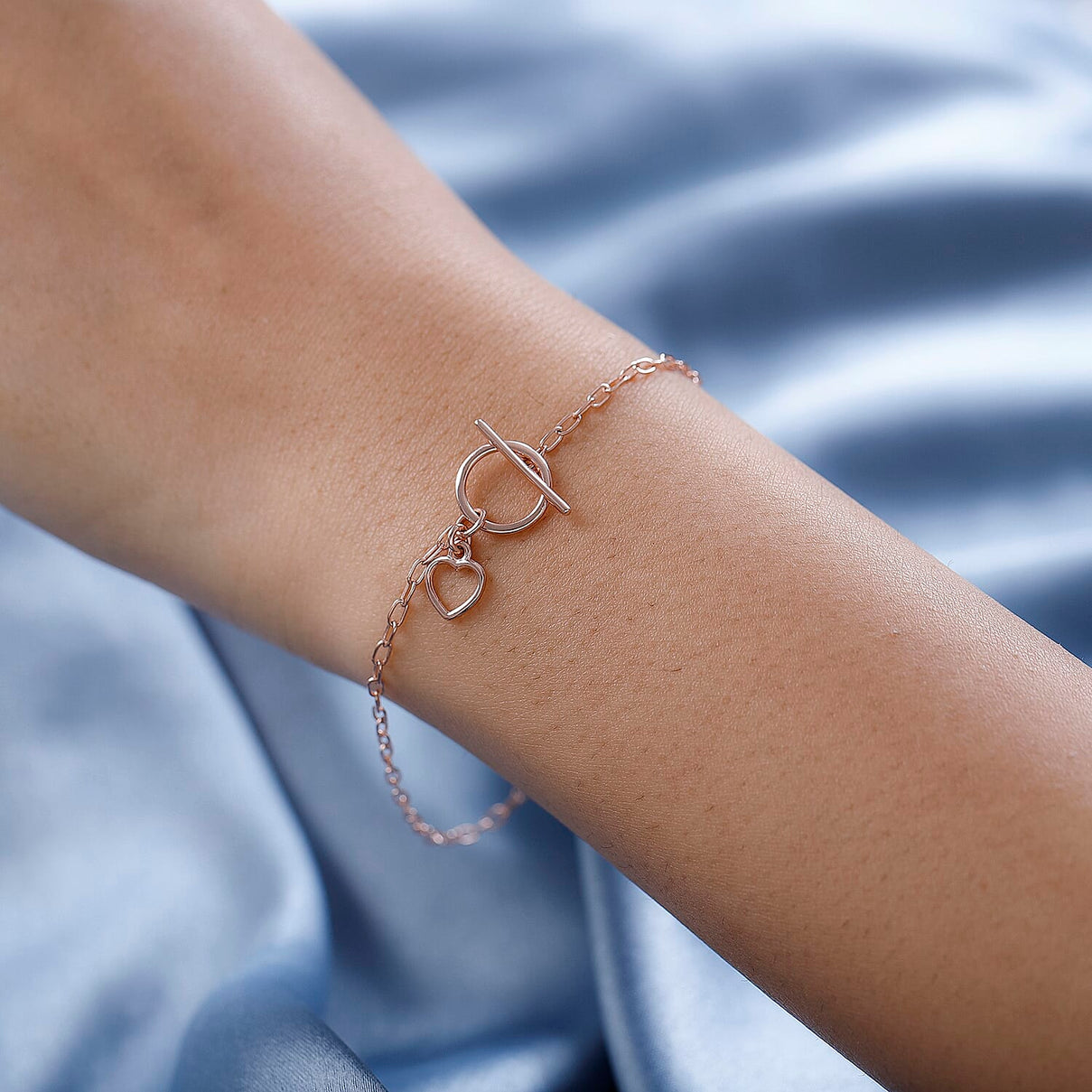 14K Rose Gold Overlay Sterling Silver Bracelet (Size - 7.5) 7533042 3