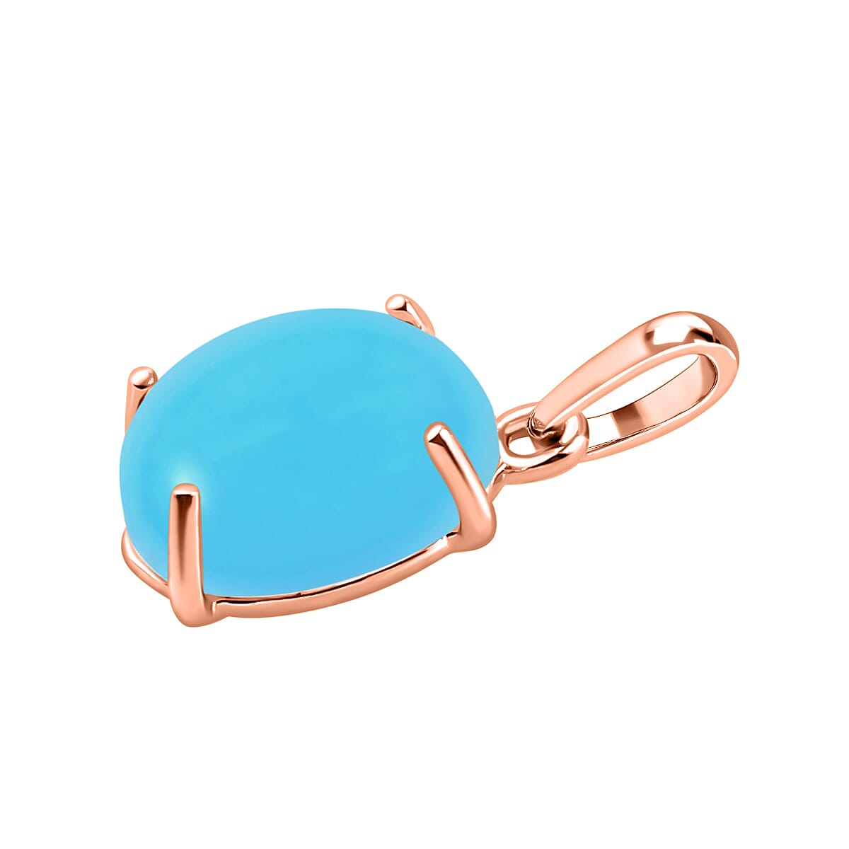 14K Rose Gold  AA Sleeping Beauty Turquoise Solitaire Pendant 2.60 ct. 8000309 2