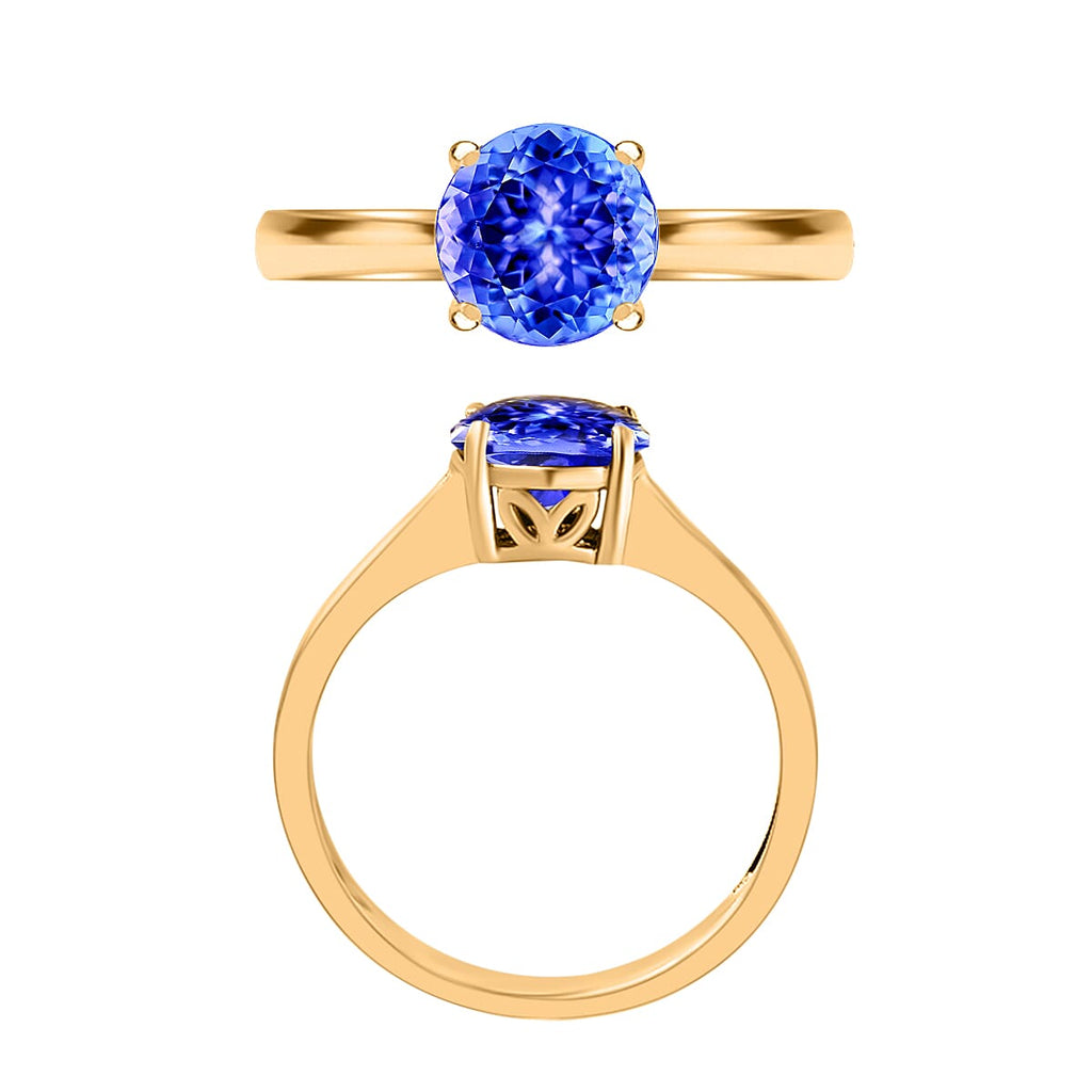 14K Rose Gold  AA   Tanzanite  Ring 1.45 ct,  Gold Wt. 4 Gms  1.450  Ct.
