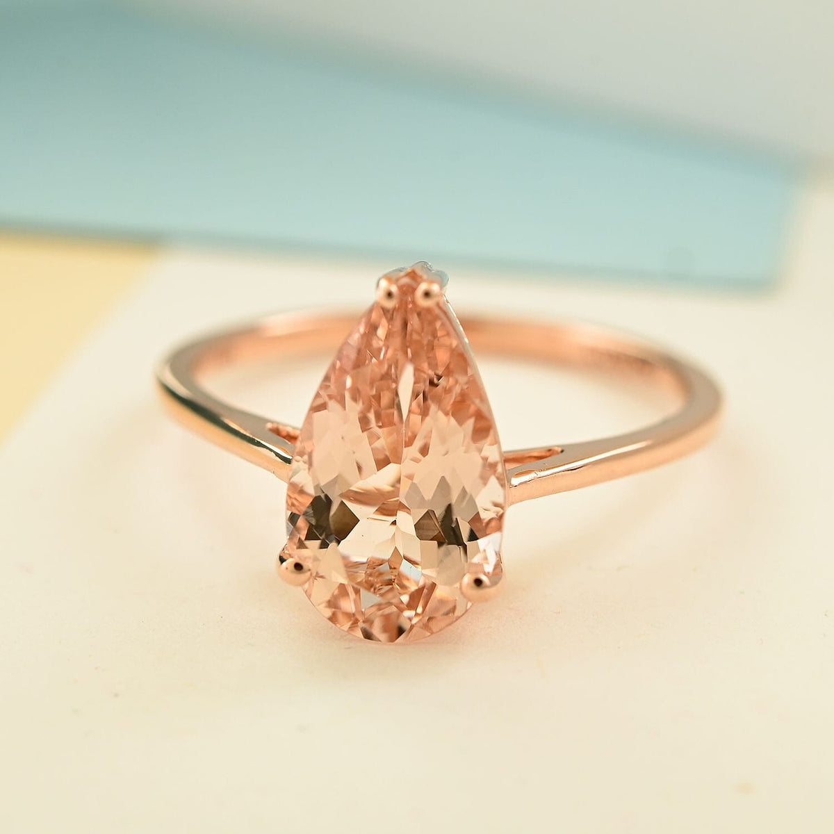 Certified and Appraised 14K Rose Gold AAA Marropino Morganite Solitaire Ring 2.15 ct. 6304369 4