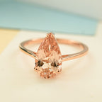 14K Rose Gold AAA Marropino Morganite Solitaire Ring 2.51 Ct