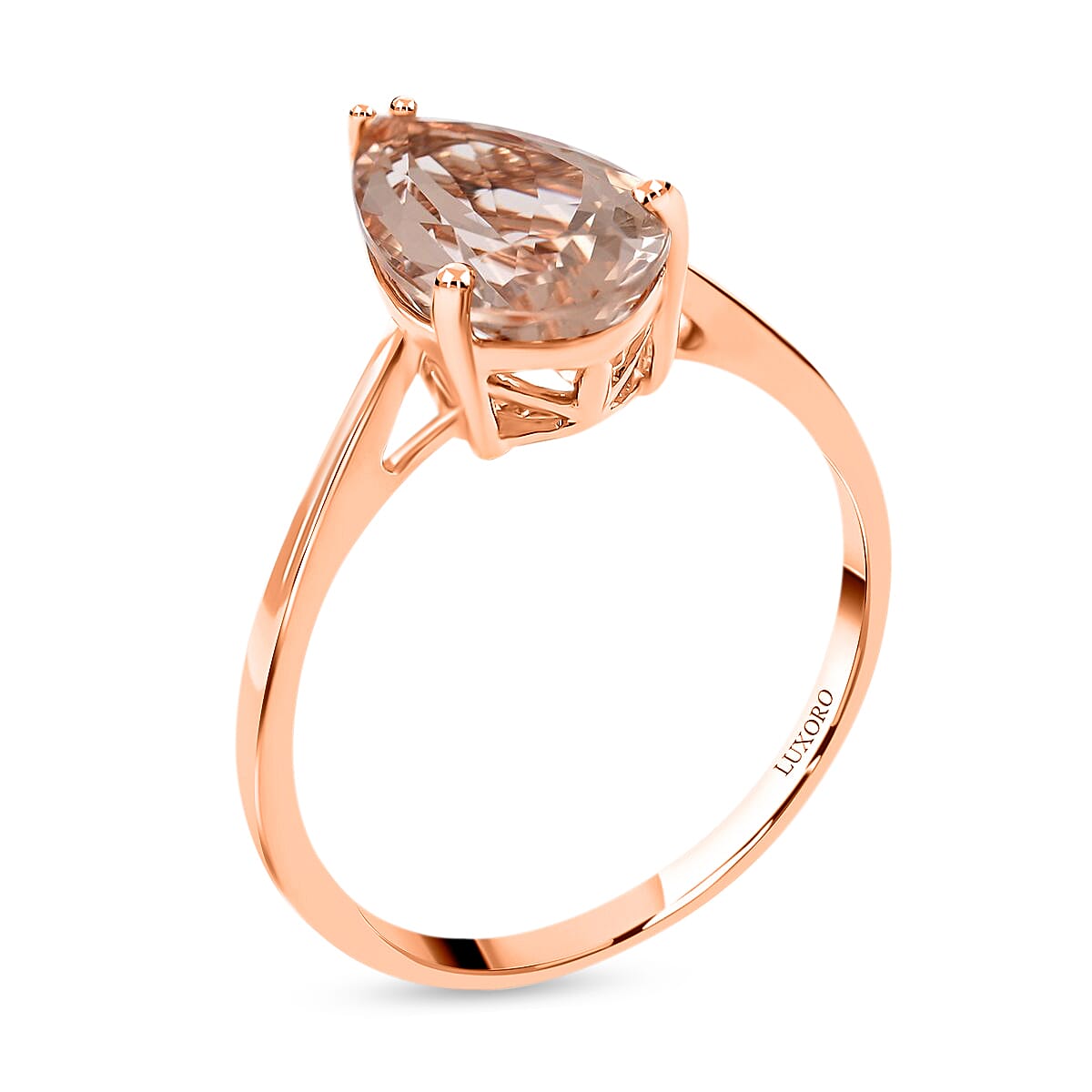 Certified and Appraised 14K Rose Gold AAA Marropino Morganite Solitaire Ring 2.15 ct. 6304369 9
