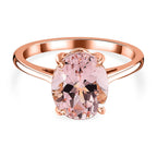 14K Rose Gold AAA Marropino Morganite Solitaire Ring 3.44 Ct.