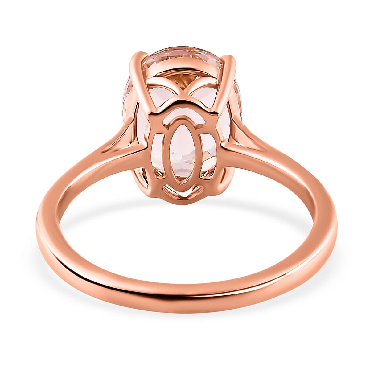 14K Rose Gold AAA Marropino Morganite Solitaire Ring 3.44 Ct. 7699579 4