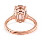 14K Rose Gold AAA Marropino Morganite Solitaire Ring 3.44 Ct.