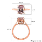 14K Rose Gold AAA Marropino Morganite Solitaire Ring 3.44 Ct.
