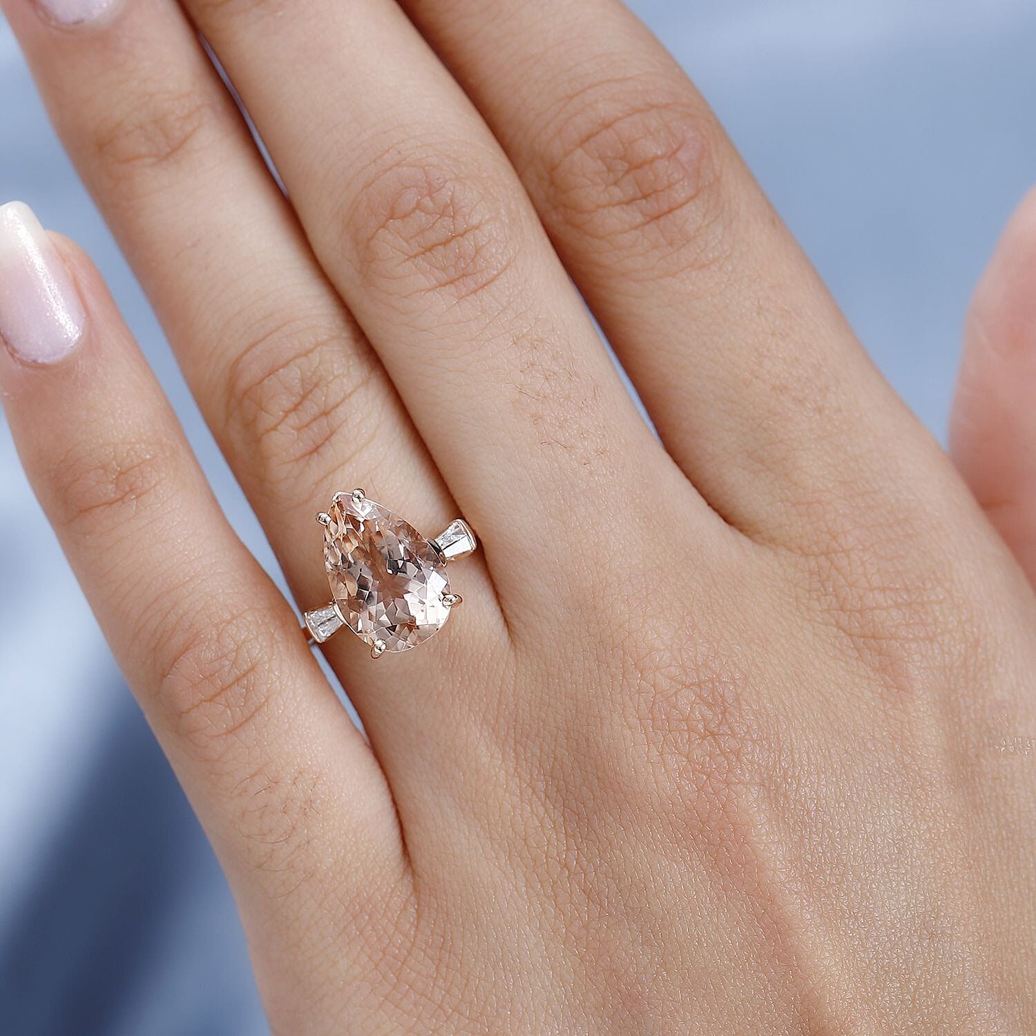 14K Rose Gold AAA Marropino Morganite &amp; Diamond Ring 4.80 Ct. 7699569 2