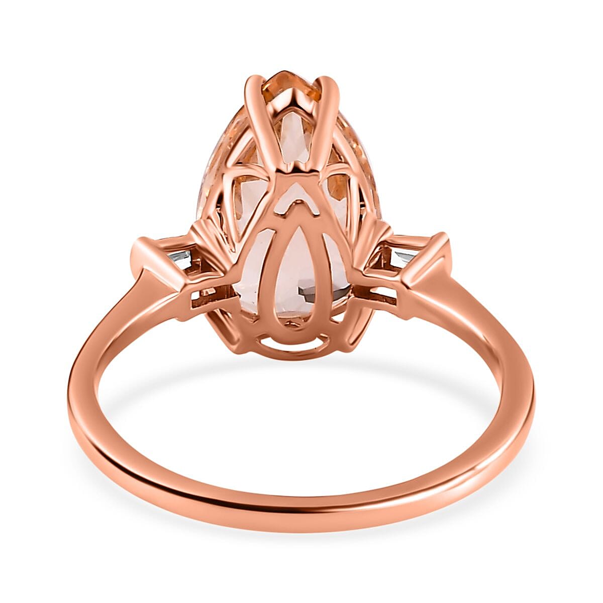 14K Rose Gold AAA Marropino Morganite &amp; Diamond Ring 4.80 Ct. 7699569 4