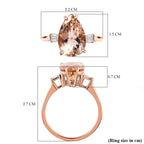 14K Rose Gold AAA Marropino Morganite & Diamond Ring 4.80 Ct.