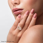 Luxoro - 14K Rose Gold AAA Marropino Morganite & Champagne Diamond Solitaire Ring 4.40 Ct.