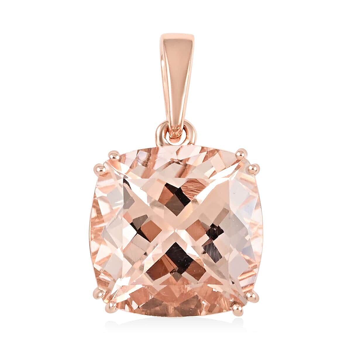 Certified and Appraised 14K Rose Gold AAA Marropino Morganite Solitaire Pendant 5.05 ct. 7158692 0