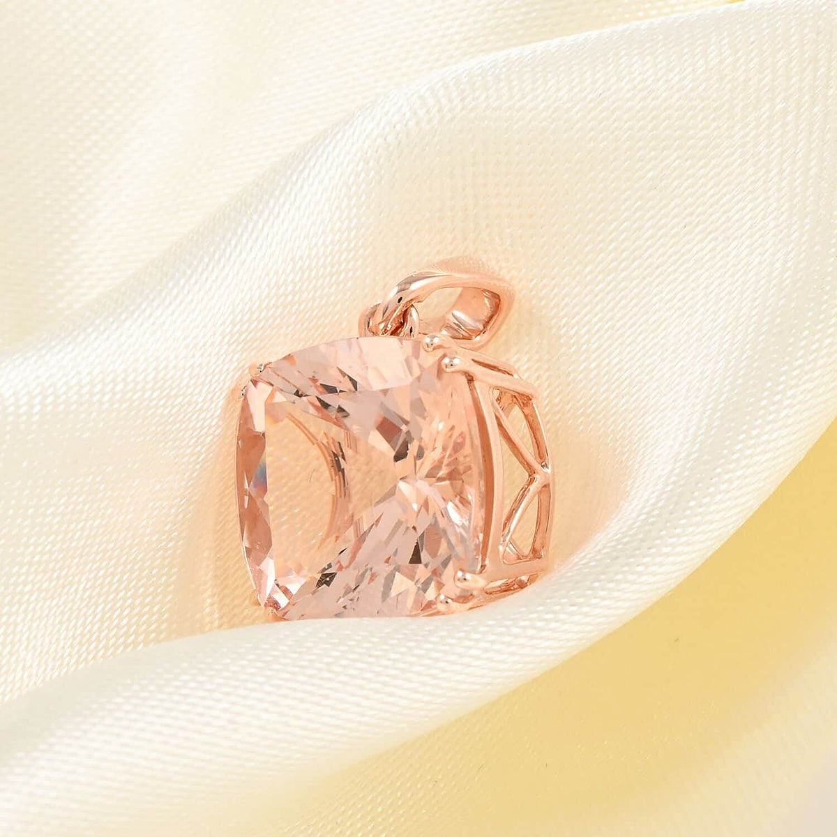 Certified and Appraised 14K Rose Gold AAA Marropino Morganite Solitaire Pendant 5.05 ct. 7158692 2