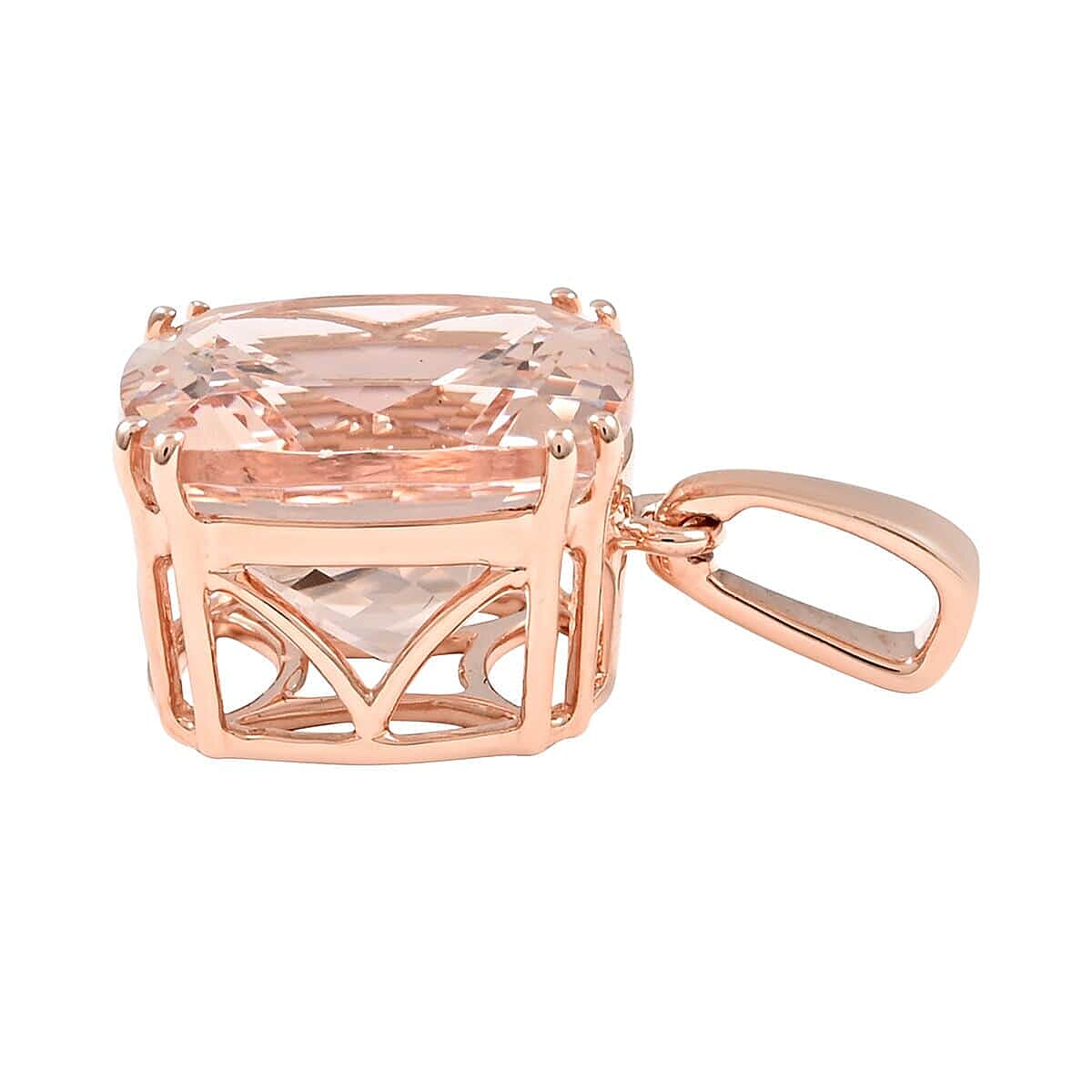 Certified and Appraised 14K Rose Gold AAA Marropino Morganite Solitaire Pendant 5.05 ct. 7158692 3