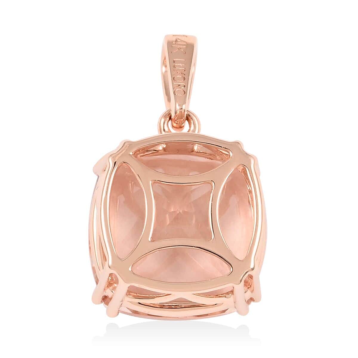 Certified and Appraised 14K Rose Gold AAA Marropino Morganite Solitaire Pendant 5.05 ct. 7158692 4