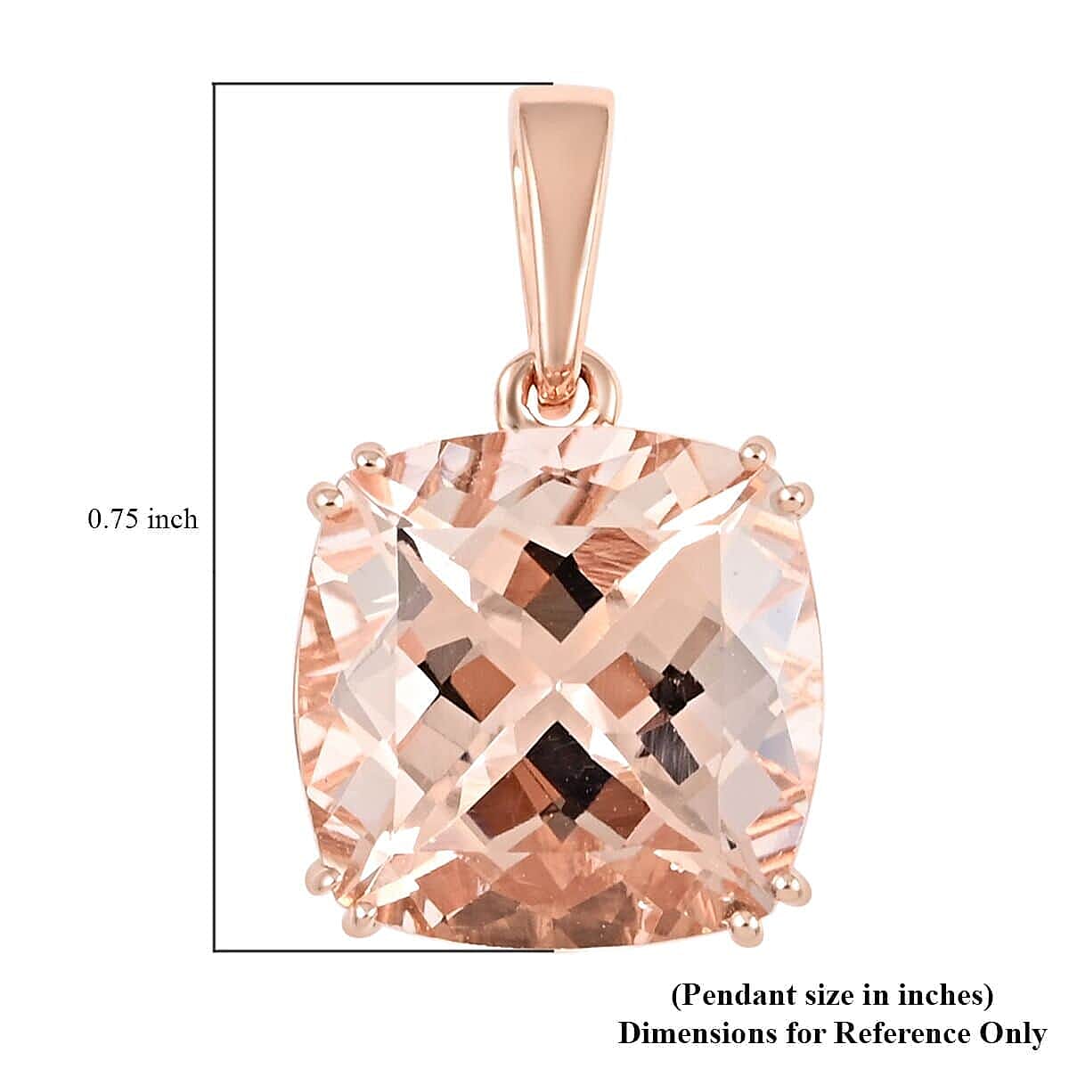 Certified and Appraised 14K Rose Gold AAA Marropino Morganite Solitaire Pendant 5.05 ct. 7158692 5