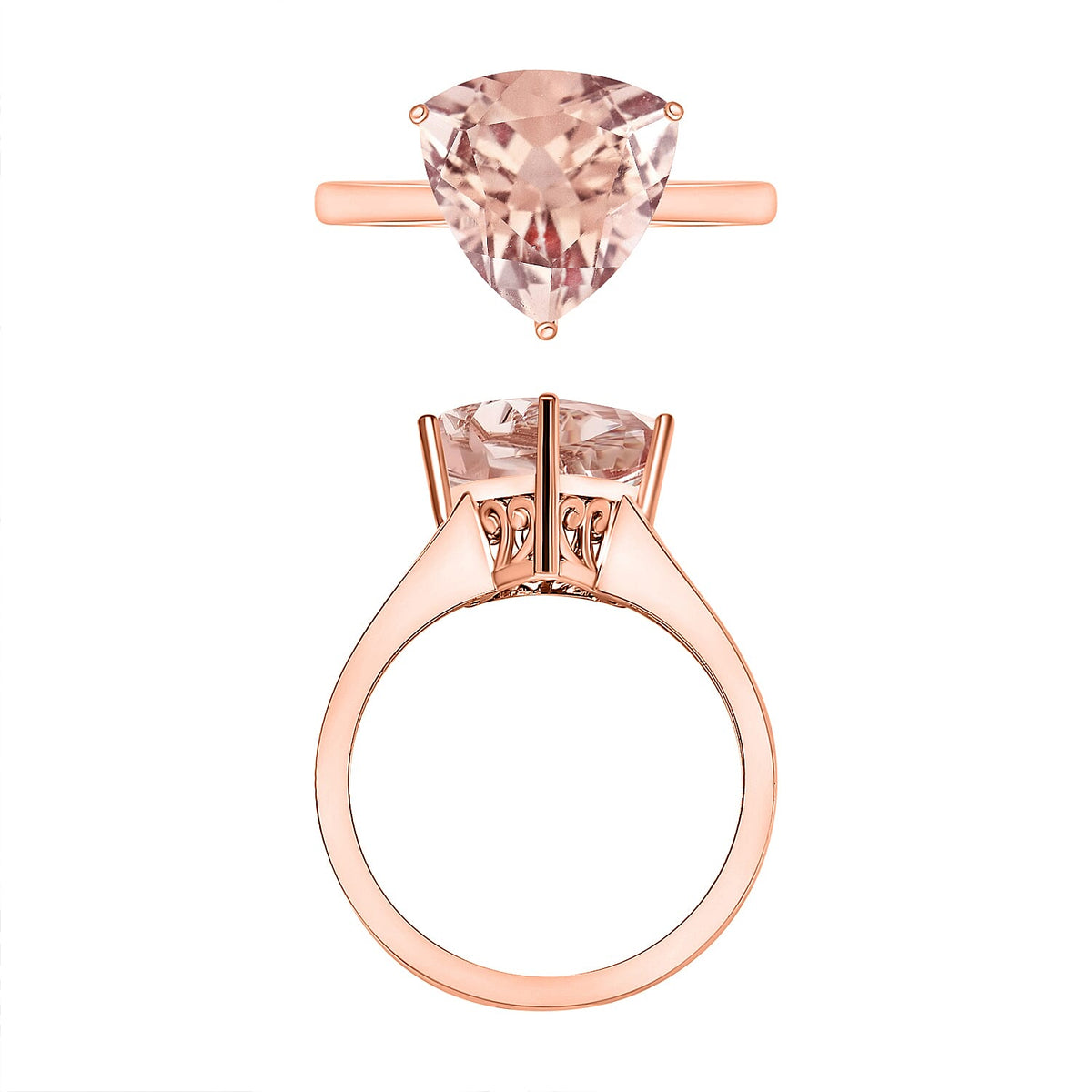 14K Rose Gold AAA Morganite Solitaire Ring in Gold Wt. 4 grams, 2.60 Ct 7719756 3