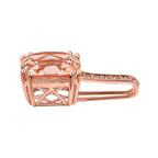 14K Rose Gold  AAA   Morganite ,  White Diamond  I2 Pendant 3.75 ct,  Gold Wt. 1.08 Gms  3.750  Ct.