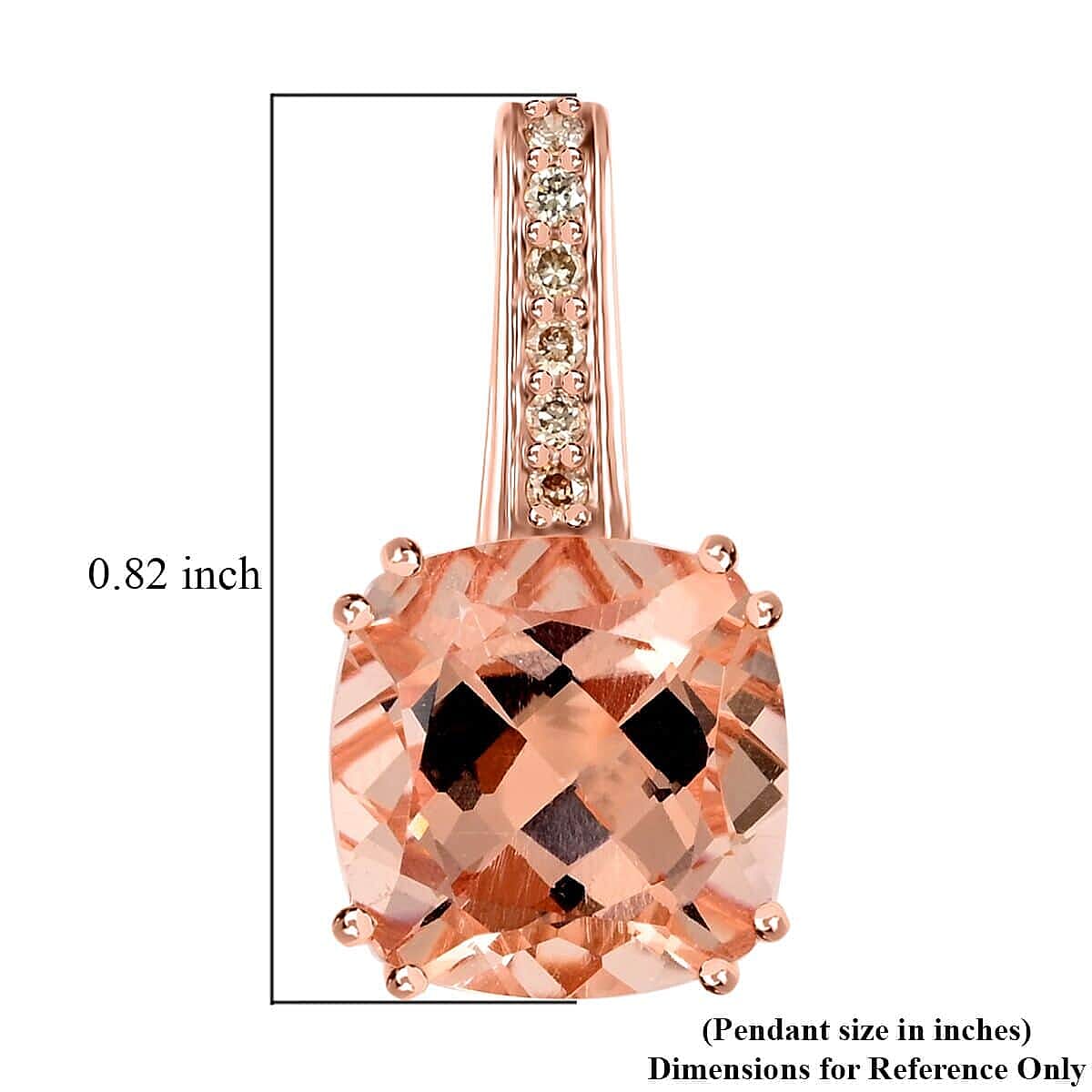 Appraised and Certified 3.75 Ct. Morganite, Diamond Solitaire Pendant in 14K Rose Gold 7570088 5