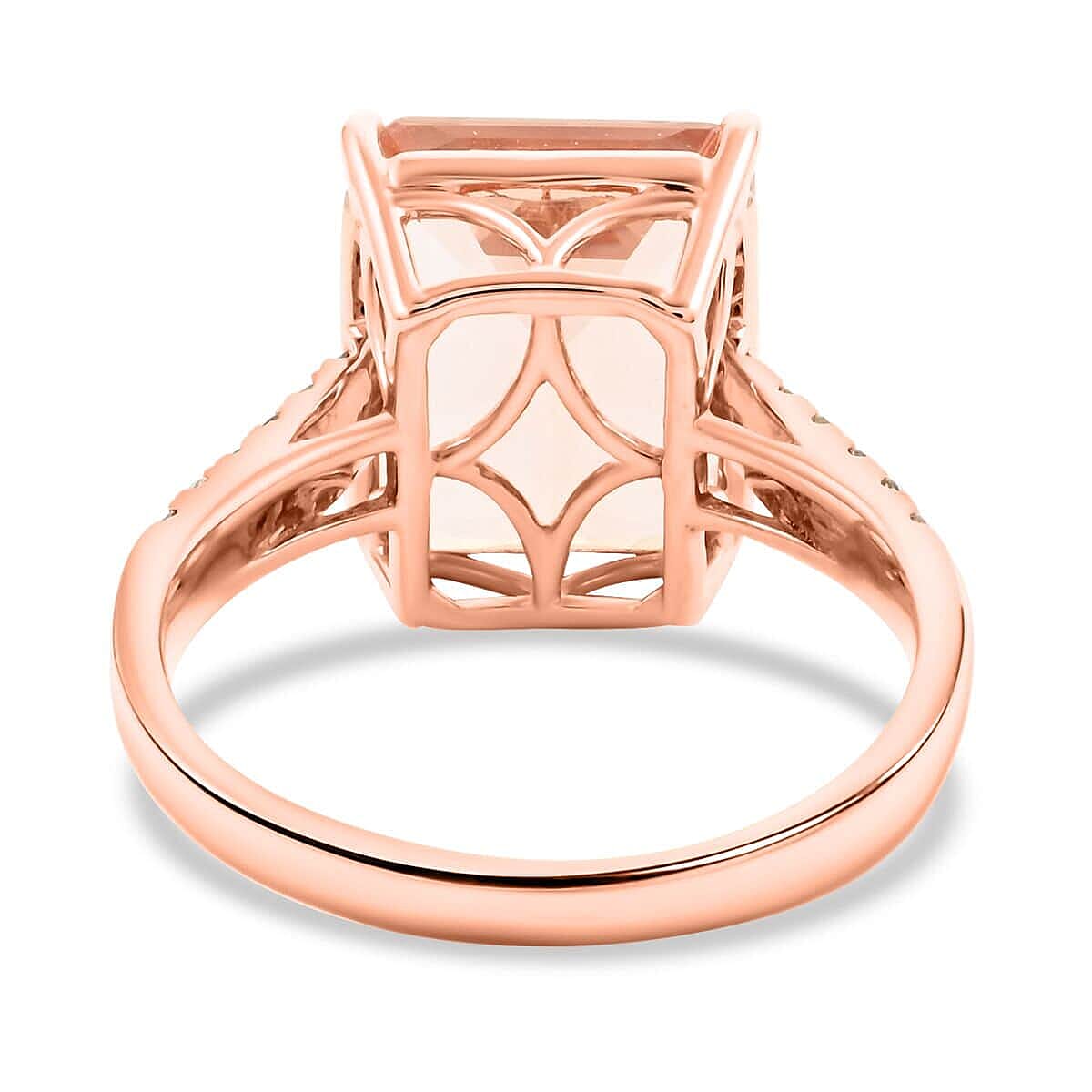 Certified &amp; Appraised 6.15 Ct. Morganite, Diamond Solitaire Ring in 14K Rose Gold 7626161 5