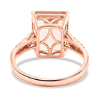 14K Rose Gold  AAA   Morganite ,  White Diamond  I2 Ring 6.15 ct,  Gold Wt. 3.4 Gms  6.150  Ct.