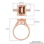 14K Rose Gold  AAA   Morganite ,  White Diamond  I2 Ring 6.15 ct,  Gold Wt. 3.4 Gms  6.150  Ct.