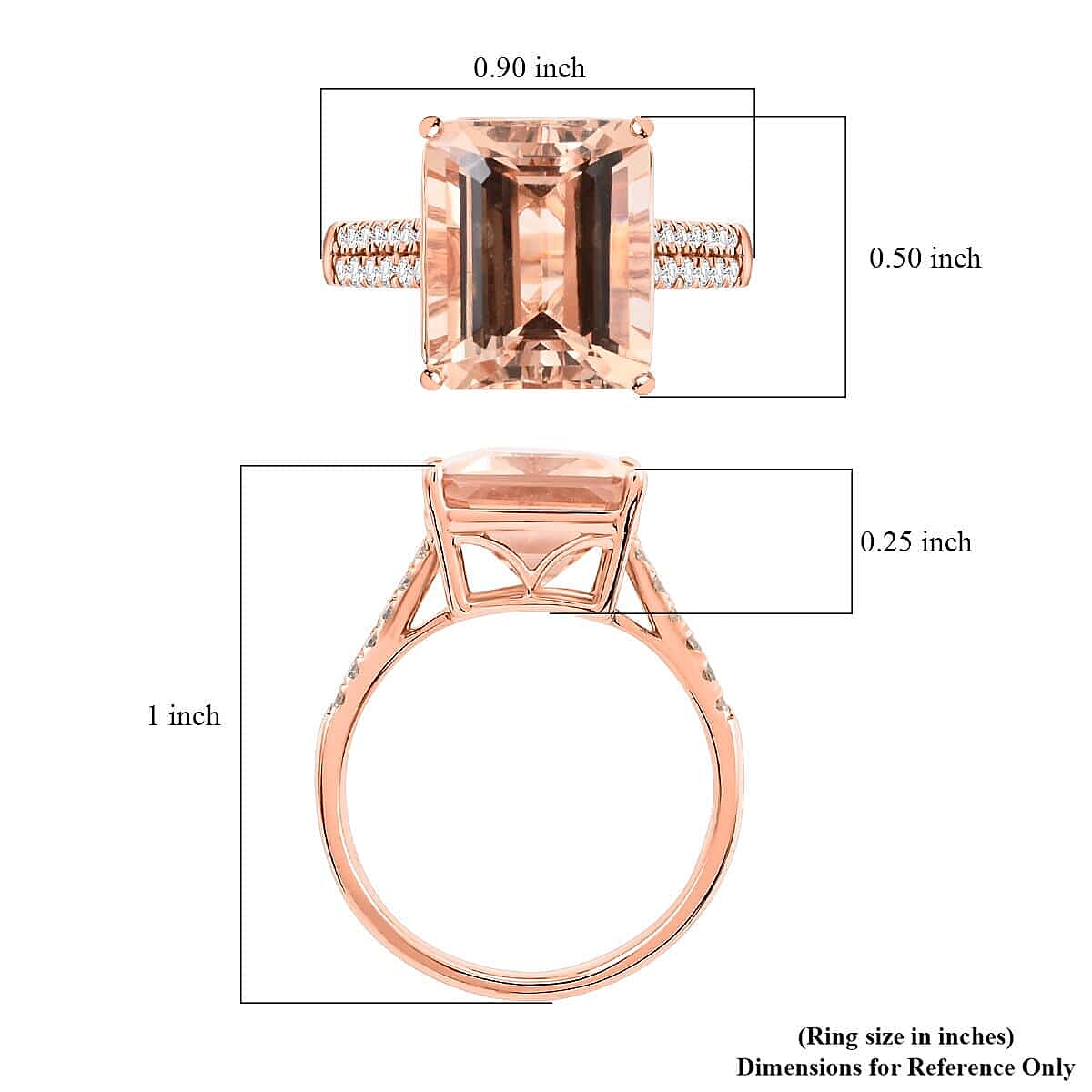 Certified &amp; Appraised 6.15 Ct. Morganite, Diamond Solitaire Ring in 14K Rose Gold 7626161 6
