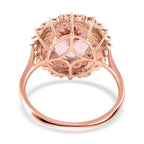 14K Rose Gold  AAA   Pink Morganite ,  White Diamond  I2 Ring 156.85 ct,  Gold Wt. 3.44 Gms  156.850  Ct.