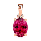 14K Rose Gold  AAA   Rubellite  Solitaire Pendant 1.30 ct,  Gold Wt. 2 Gms  1.300  Ct.