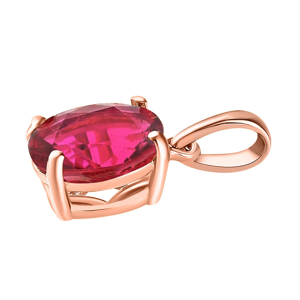 14K Rose Gold  AAA   Rubellite  Solitaire Pendant 1.30 ct,  Gold Wt. 2 Gms  1.300  Ct.